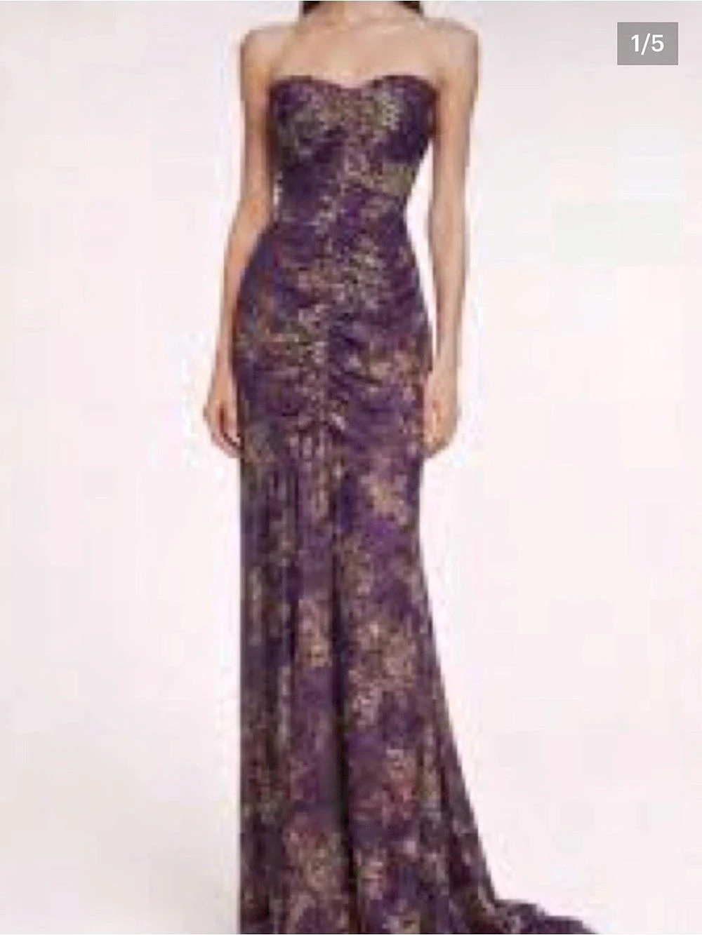 Laundry by Shelli Segal Floral Strapless Maxi Dress in Purple - Picture 4 of 8